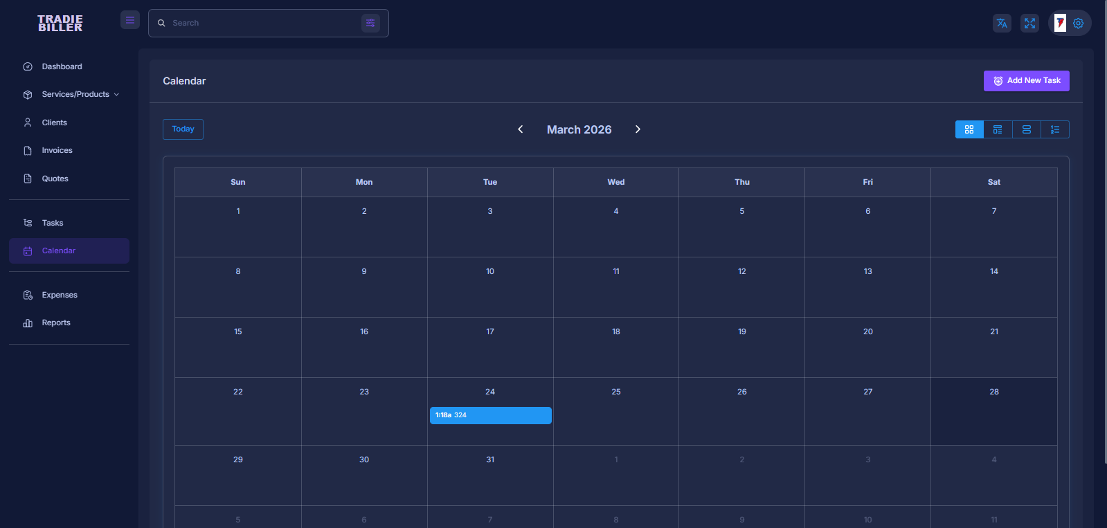 Calendar and Scheduling Screen